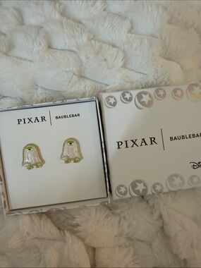 BaubleBar Pixar Monsters Inc Ghost Stud Earrings - White & Green